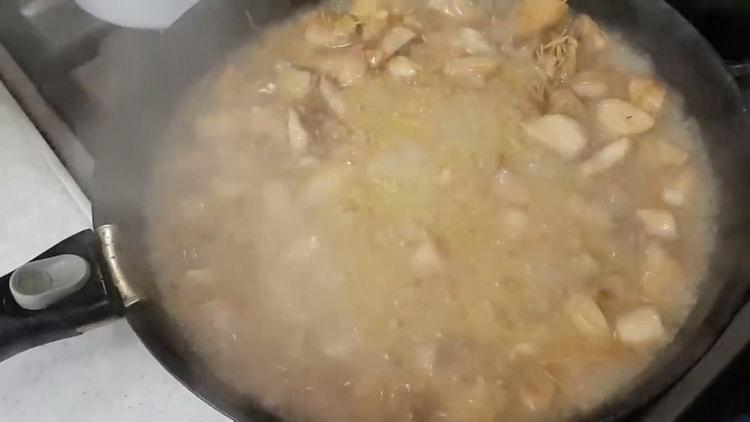 For the pasta mix the ingredients.