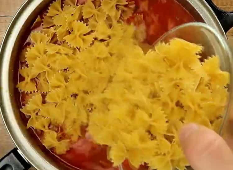 To cook pasta, add the pasta