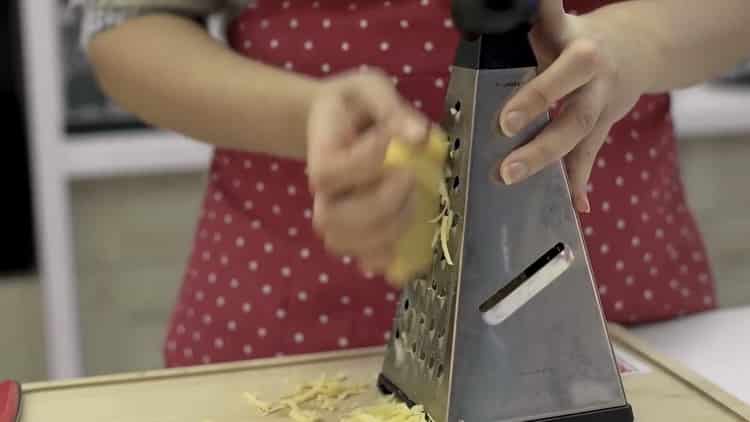 To make pasta, grate cheese