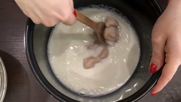 To make a chocolate cake, prepare the ingredients