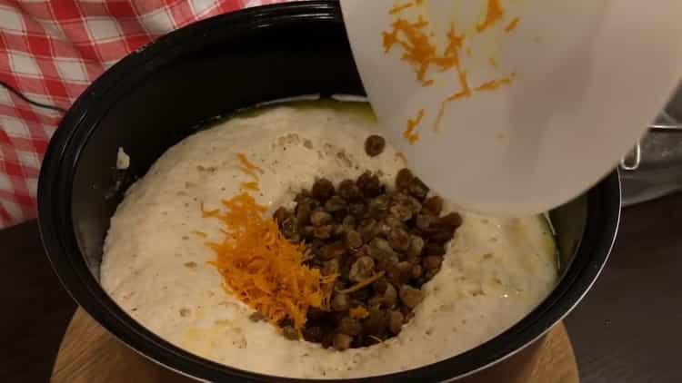 To make a chocolate cake, mix the ingredients.