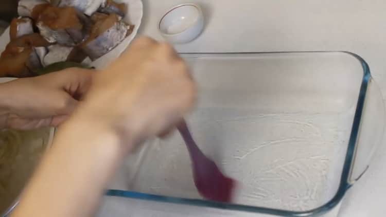 To prepare pollock, grease the mold