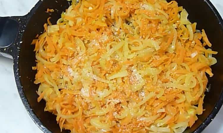 For cooking pollock with vegetables, salt the fish