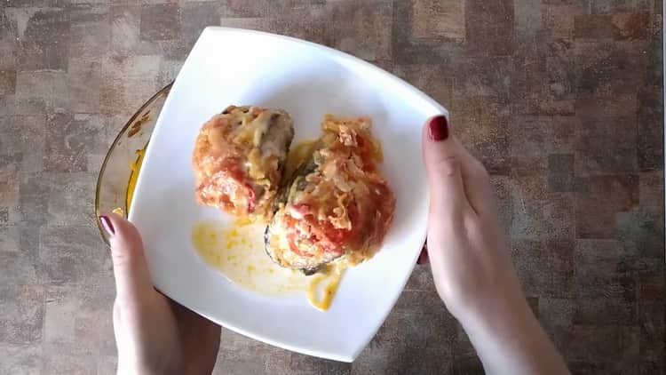 pollock with vegetables in the oven is ready