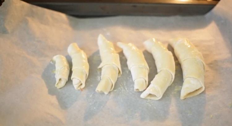 To cook croissants, preheat the oven