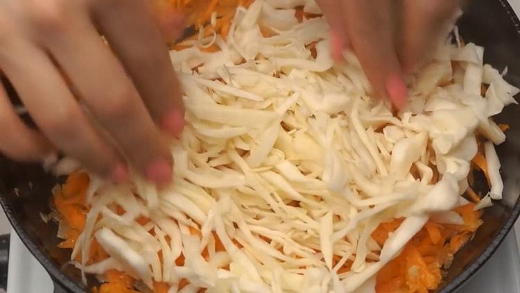 To prepare the toppings for fried pies, chop the cabbage