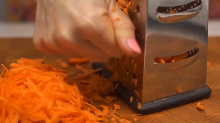 To prepare the toppings for fried pies, grate carrots