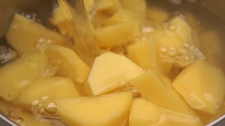 To prepare the toppings for fried pies, boil the potatoes