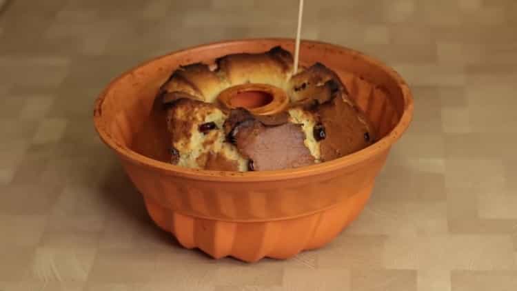 To make a cake without yeast, preheat the oven