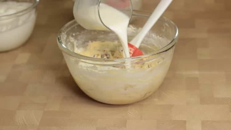 To make a cake without yeast, add milk