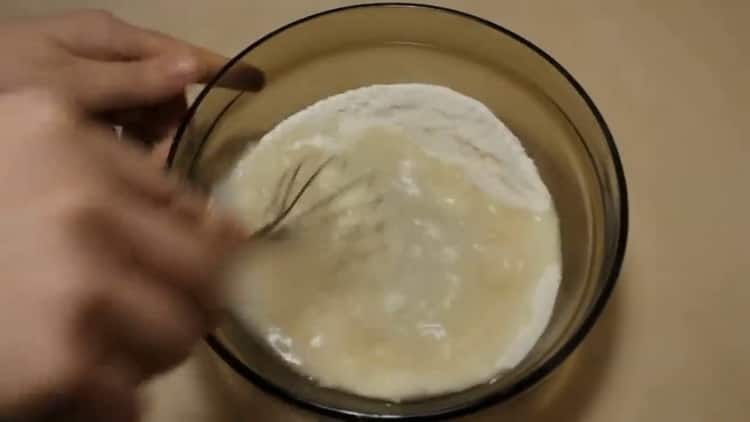 Mix the ingredients to make the meat patties.