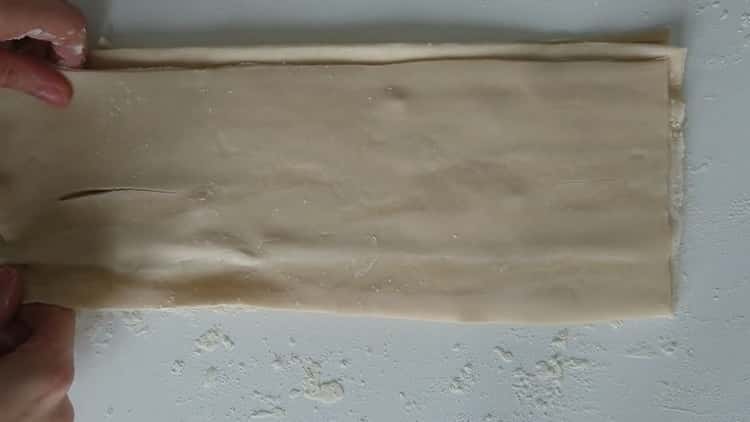To make puff pastry cakes, prepare the dough