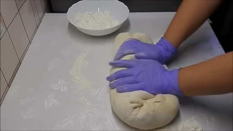 To make buns with sugar, knead the dough