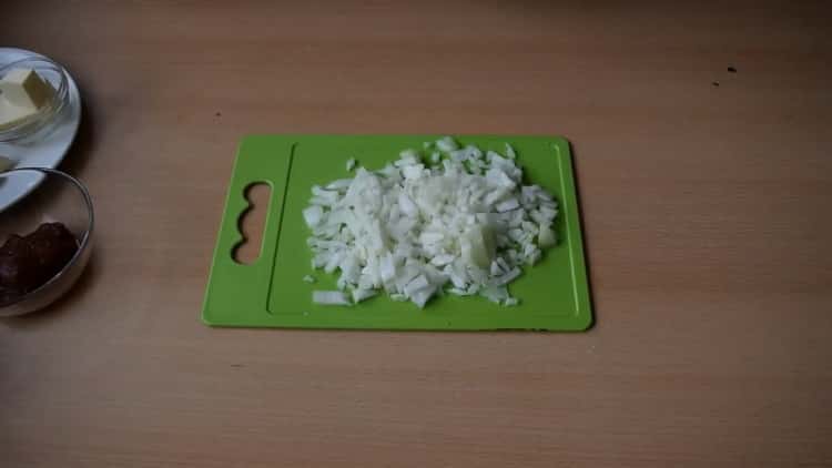 To make gravy, chop the onion