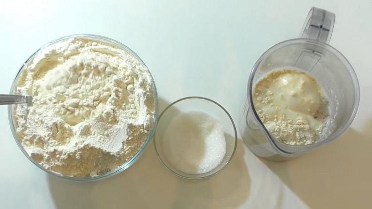 Prepare the ingredients for simple buns.