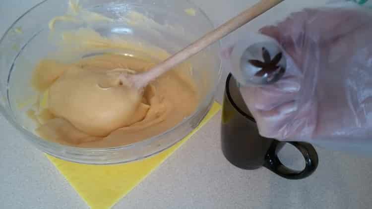 To make custard profiteroles, make a pastry bag