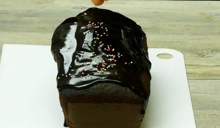 A simple recipe for a chocolate muffin in the oven