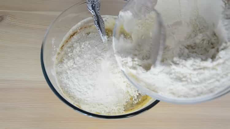 Sift flour to make a Christmas cake