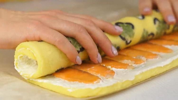 To make red fish roll, roll