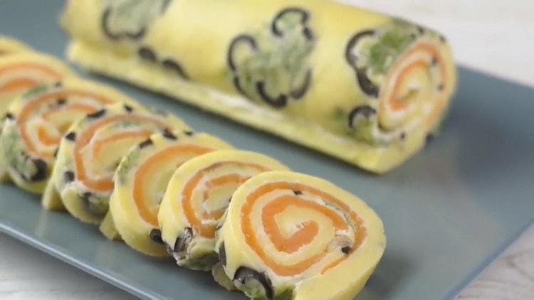 Roll with red fish step by step recipe with photo