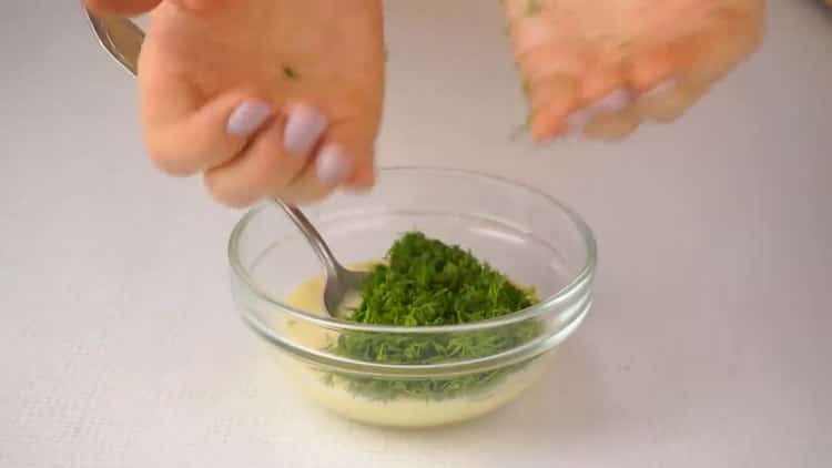 To make red fish roll, add greens to the dough