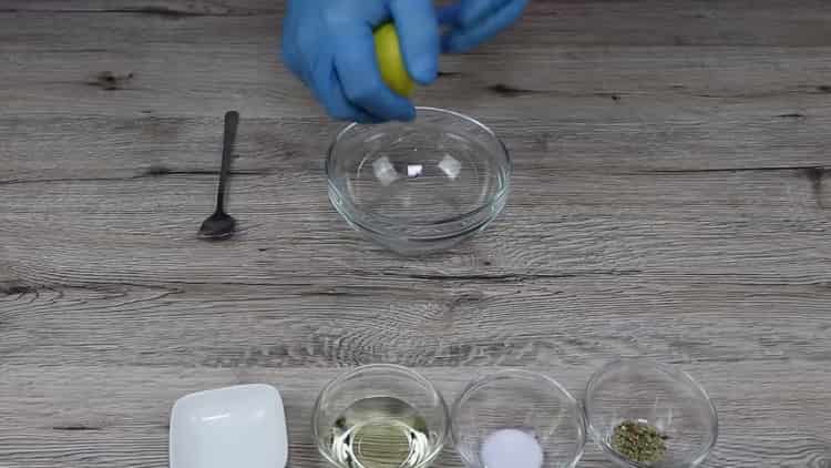 Prepare a dressing for pasta salad