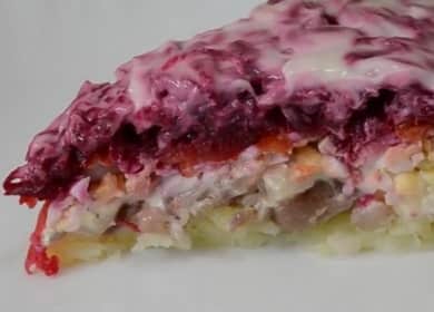 Herring under a fur coat according to a step by step recipe with a photo