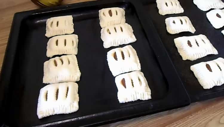 To prepare puff pastry, prepare a baking sheet