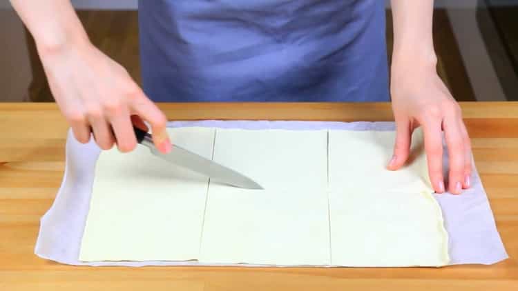 Cooking puff pastry puff jam