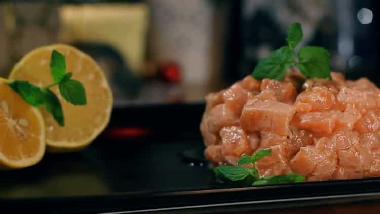 salmon tartare ready