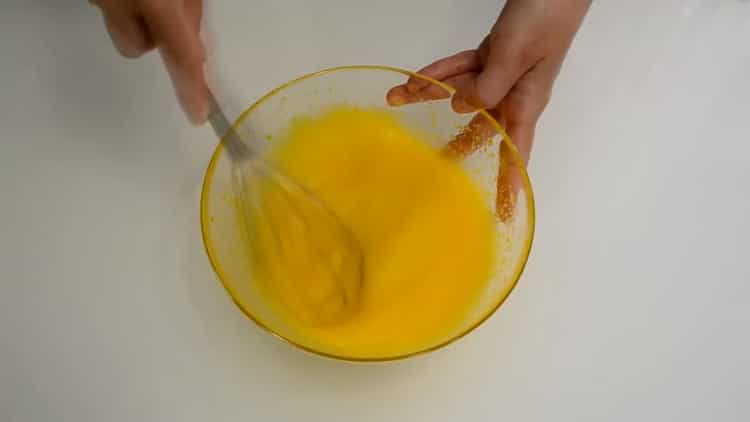 Mix the ingredients for the waffle roll dough