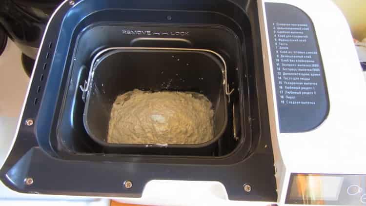 To make dough for pasties in a baker, turn on the bread maker
