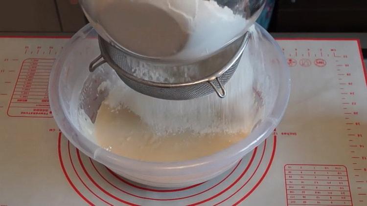 Sift flour for bun dough