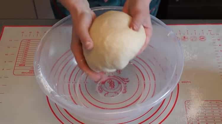 To make a bun dough, knead the dough