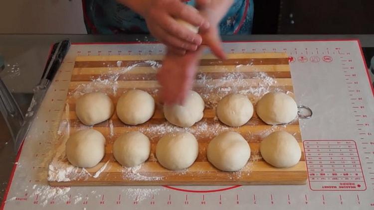 To prepare dough for buns, prepare the ingredients