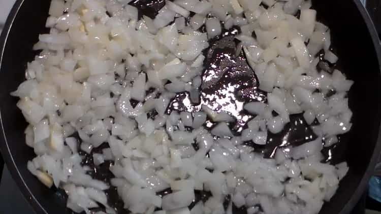 Toast, fry the onions