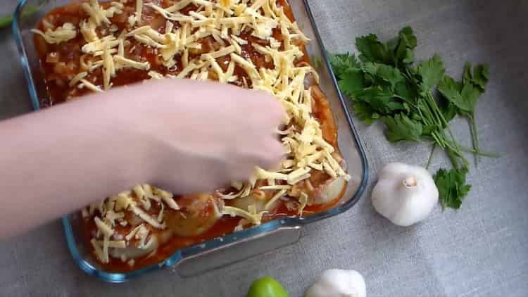 Grate cheese to cook