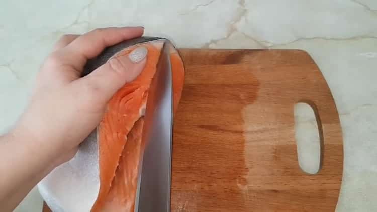 To prepare slightly salted trout, prepare the ingredients