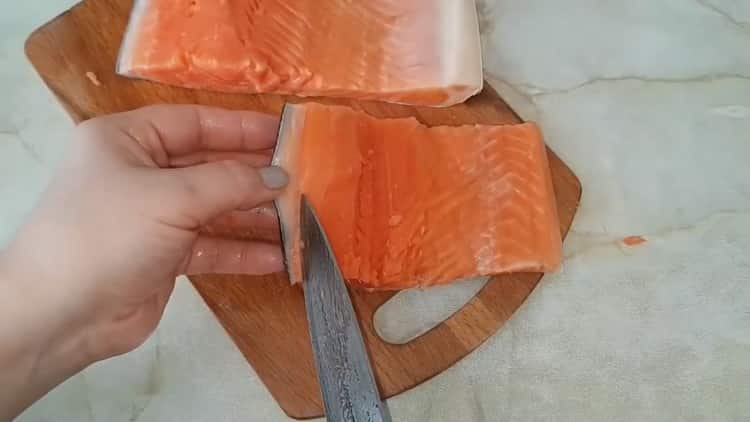 To prepare slightly salted trout, prepare the ingredients