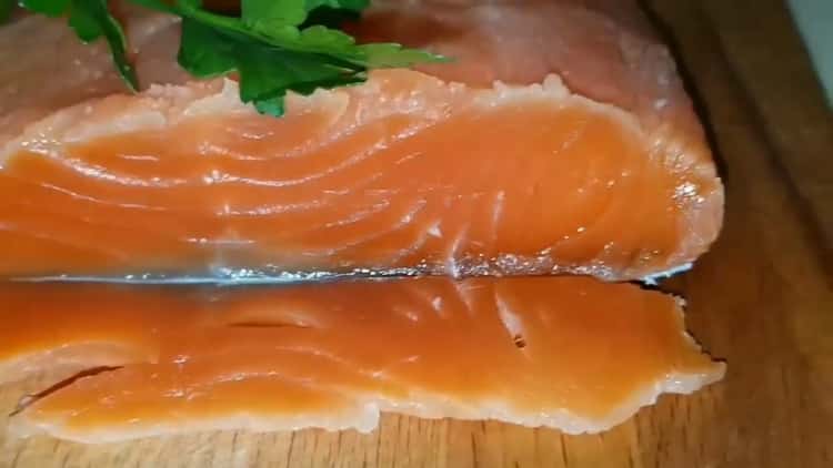 slightly salted trout is ready