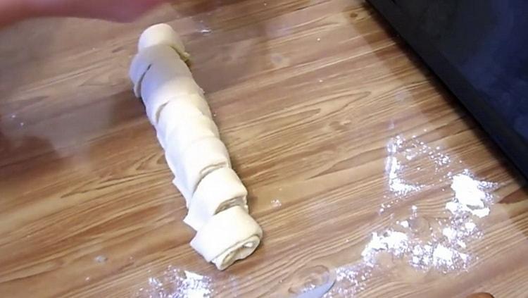 To make French buns, chop the roll