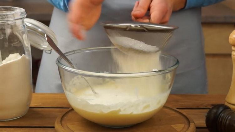 sift flour to make khachapuri