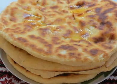 Khachapuri with cottage cheese and cheese - very, very tasty