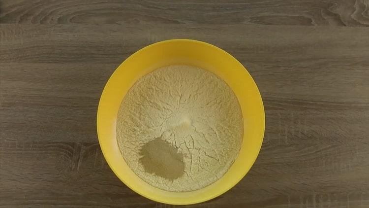 To prepare the bread without kneading, prepare the ingredients