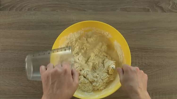 To make bread without kneading, add water