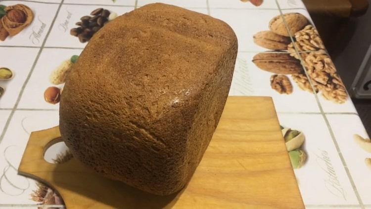 whole grain bread in a bread machine is ready