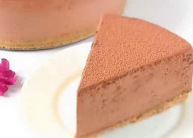 Chocolate-and-coffee cheesecake without baking - a very simple dessert