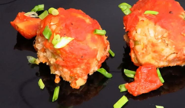 meatballs with rice ready