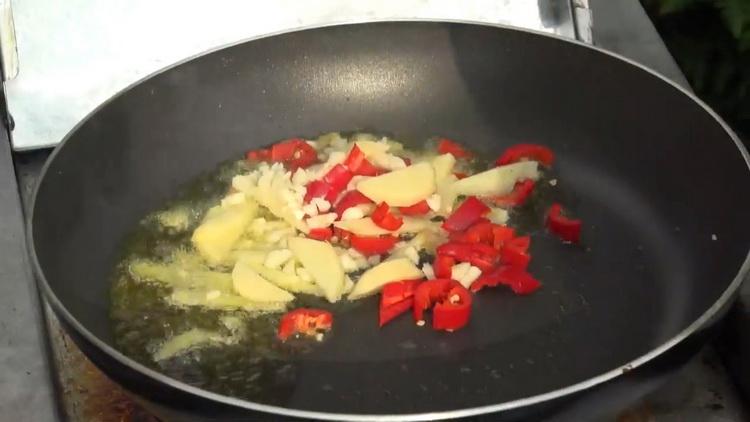 To make tiger shrimp, prepare the sauce