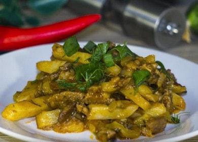 We cook a delicious basil from beef with pickles according to a step-by-step recipe with a photo.